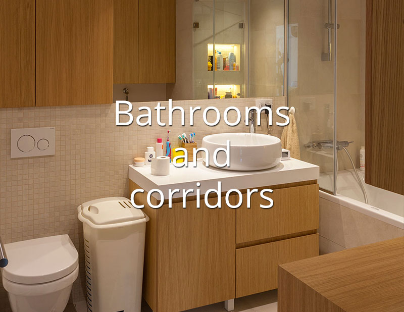 Bathrooms and corridors